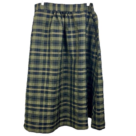 NWT Wray Saturday Maxi Skirt Womens XL Green Weave Plaid $170 Whimsigoth Nature - Picture 1 of 6
